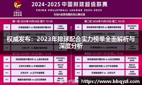 权威发布：2023年排球配合实力榜单全面解析与深度分析