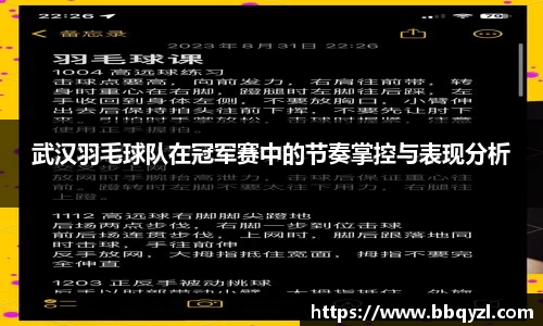 武汉羽毛球队在冠军赛中的节奏掌控与表现分析